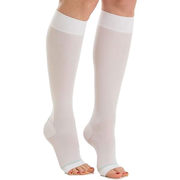 TED Knee High Anti-Embolism Compression Stockings White