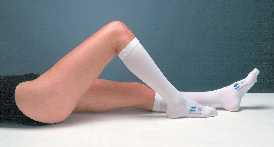 TED Thigh High Anti-Embolism Compression Stockings White