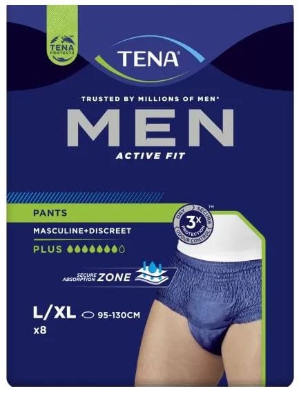 Tena Men Active Fit Pants Plus - Large / X-Large Navy