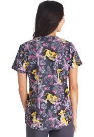 Tooniforms Disney V-Neck Scrubs Top for Women Lion King