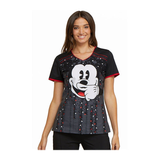 Cherokee Scrubs Top L Tooniforms Top Tooniforms - Disney V-Neck Top Moustache