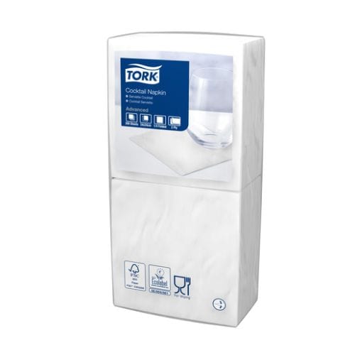 Tork Disposable Food Packaging Carton of 2000 Tork Cocktail Napkin 2Ply Edge