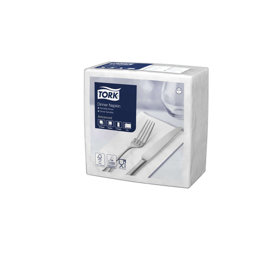 Tork Bar & Dining White Tork Napkin Dinner 2 Ply White Embossed 800