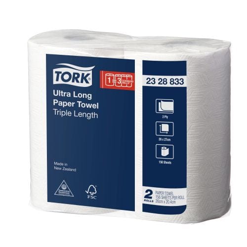 Tork Cleaning & Washroom Supplies Carton of 8 Tork Ultra Long Kitchen Towel Roll Triple Length