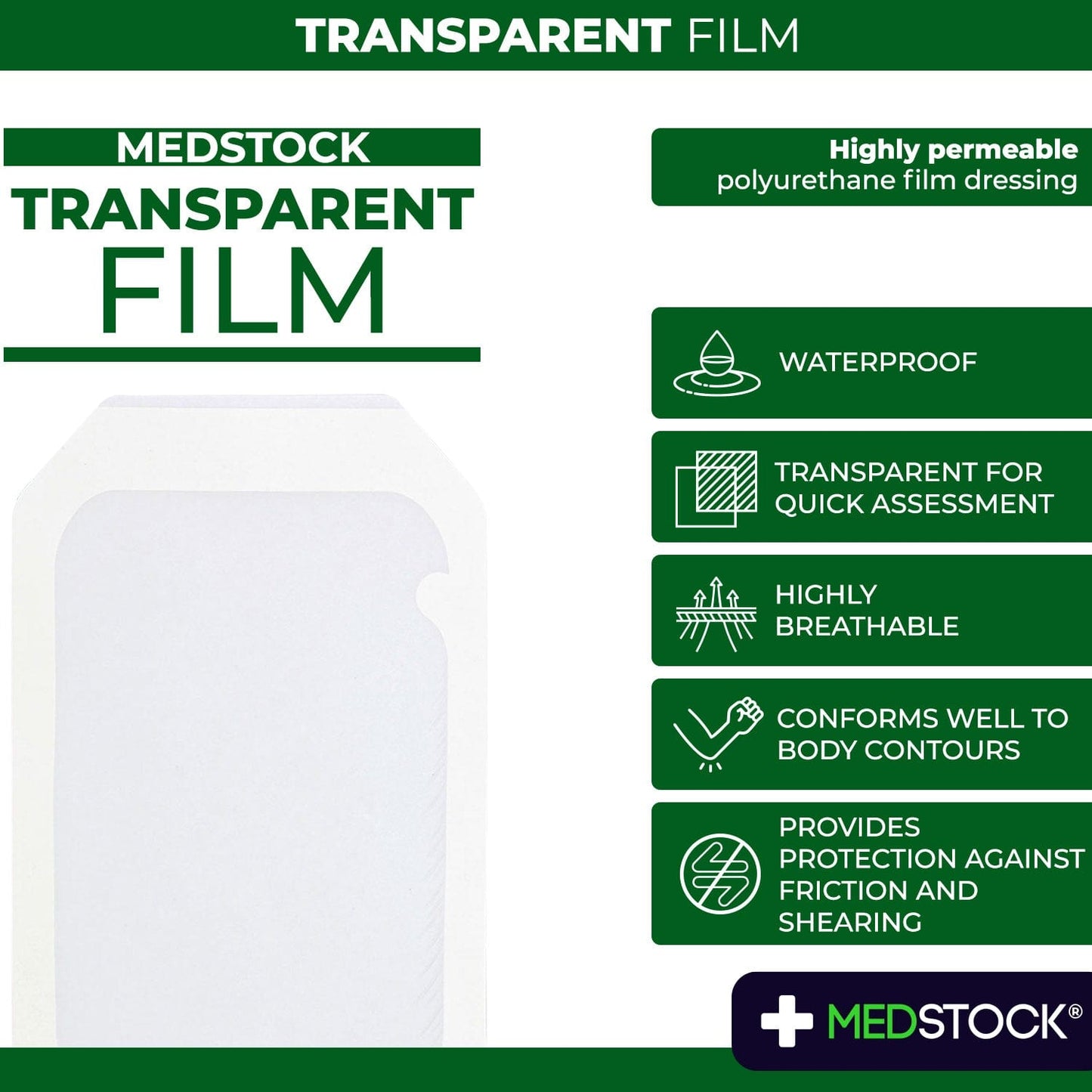 Transparent Film Dressing 10cm x 30cm