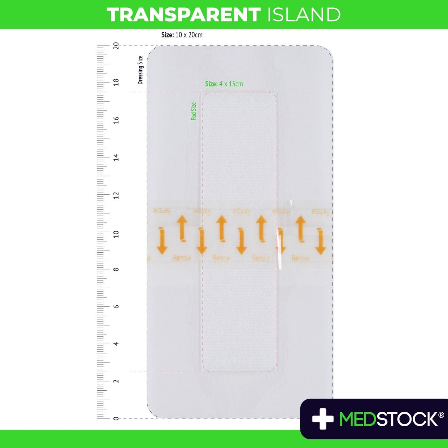 Transparent Island Dressing 10cm x 20cm