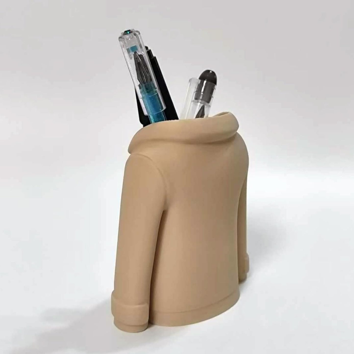 Trench Coat Pen Holder - 3D Printed Desk Organizer with Classic Design for Pens, Makeup Brushes, Elegant Office Desk Accessory