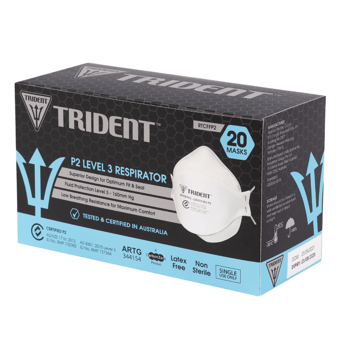 Trident Respirator Flat Fold P2 L3