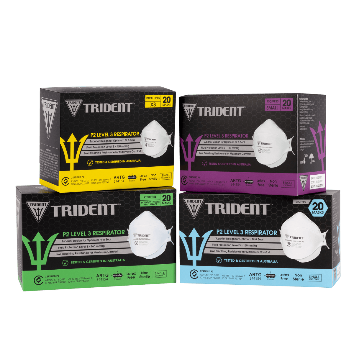 Trident Respirator Flat Fold P2 L3