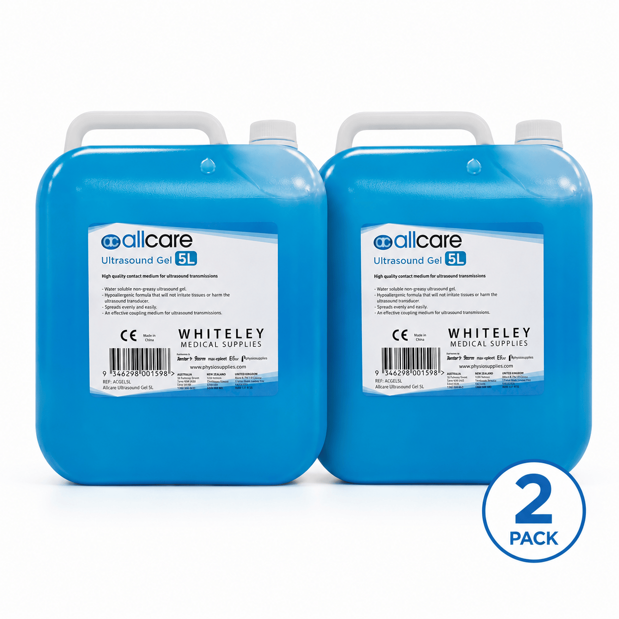 Ultrasound Gel 2 x 5L Conductive Gel Lubricating - Bulk Pack