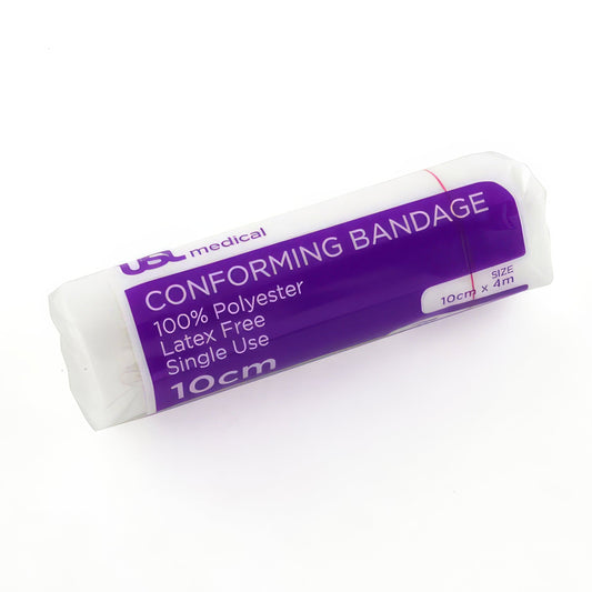 USL Medical Bandages USL Conforming Bandage - 10cm x 4m Polyester Latex-Free