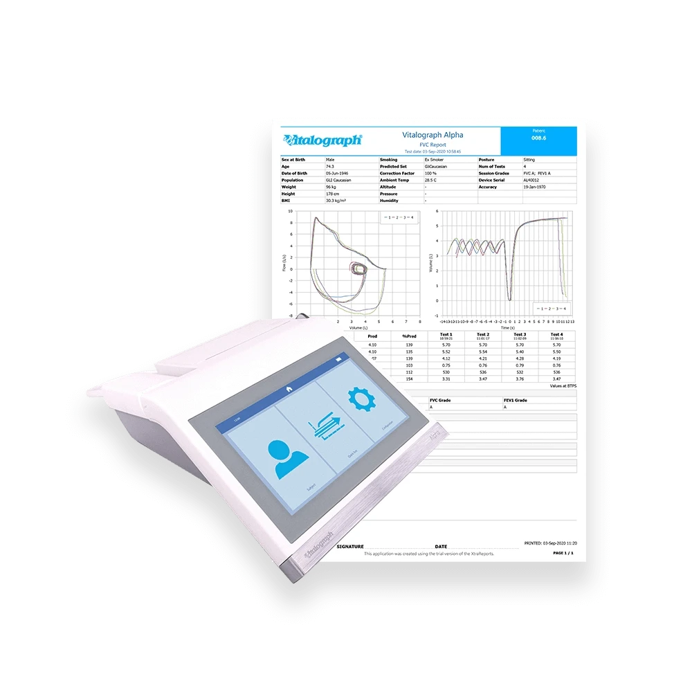 Vitalograph ALPHA Spirometer with Device Studio