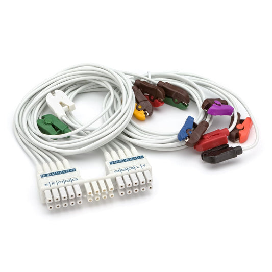 Welch Allyn Welch Allyn 10 Wire AHA Lead Set with clips for use with WAM or AM12 Gray