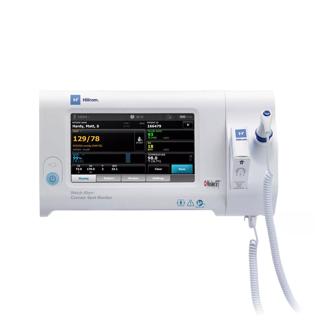 Welch Allyn Connex Spot Monitor With SureBP, Masimo SpO2, SureTemp Plus, WiFi Connectivity