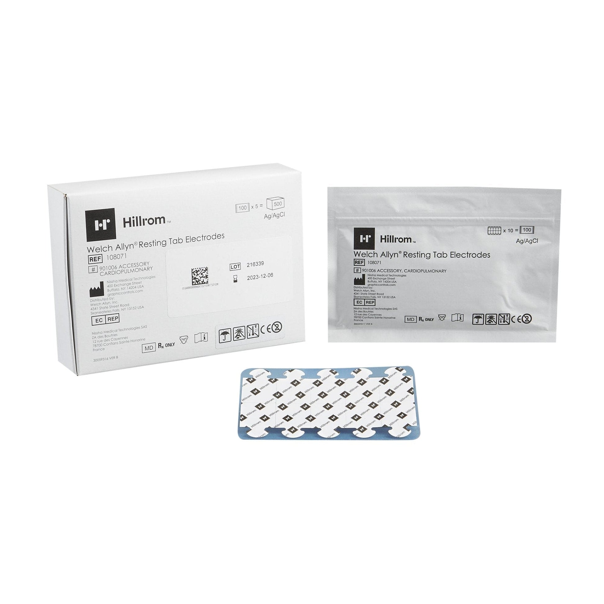 Welch Allyn Welch Allyn ECG Resting Tab Electrode Box 500