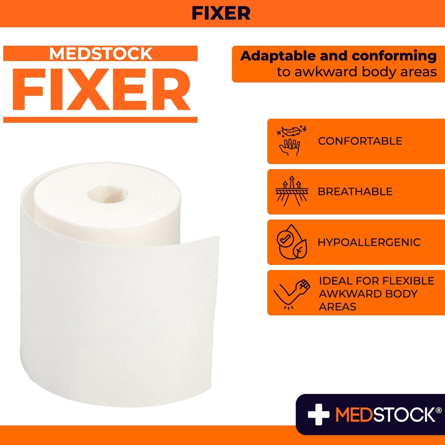 White Fixer Roll 10cm x 10m