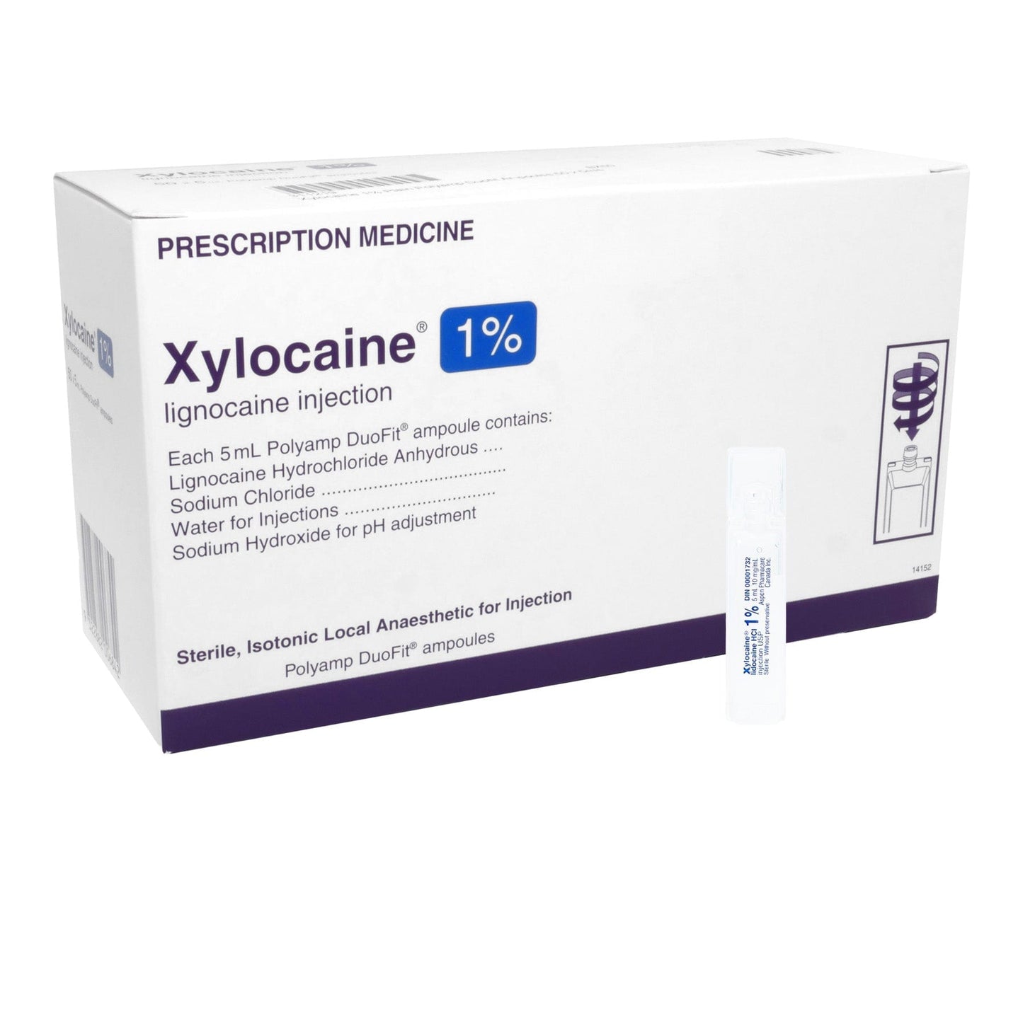 Aspen Pharmaceuticals Anesthetics Xylocaine 1% With Adrenaline 1100000 - 5 mL Ampoule