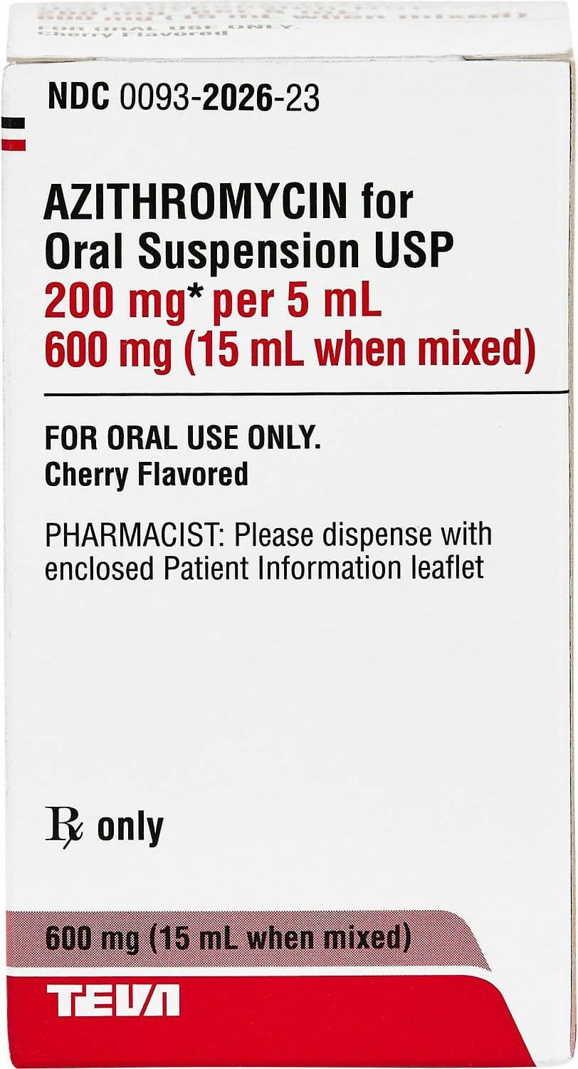 Azithromycin Oral Suspension 200mg/5ml - 15ml Bottle 1