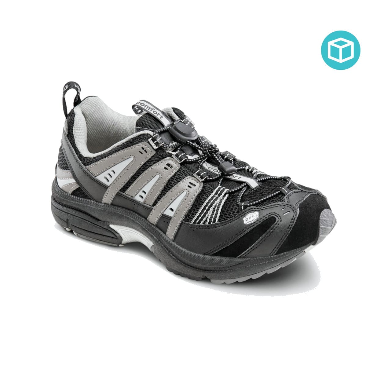 Dr Comfort Performance Black/Grey US 6 Wide Width