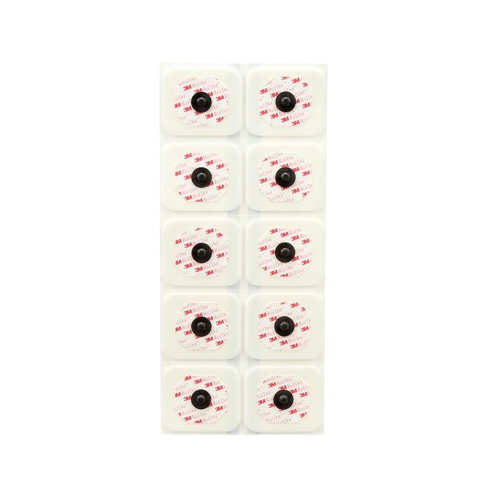 3M Healthcare ECG Electrodes Foam Monitoring Electrode - with Abrader / 4cm x 3.5cm / Solid Gel 3M Red Dot Monitoring Electrode