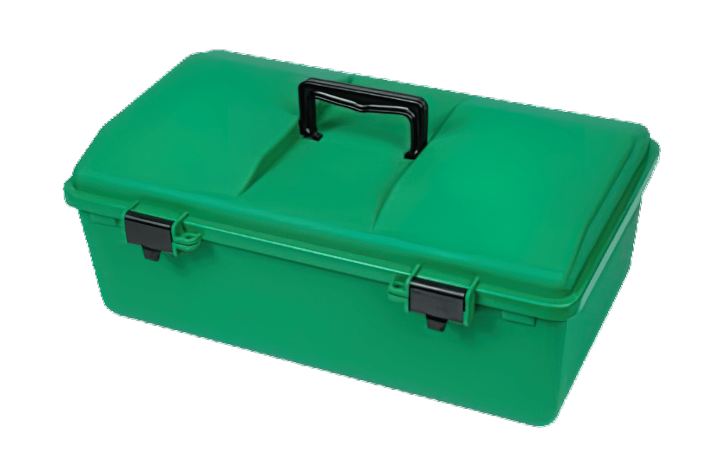 Aero Healthcare Metal Cases Cabinets AEROCASE Green Plastic Tacklebox with 1 Liftout Tray 30 x 46.5 x 18cm