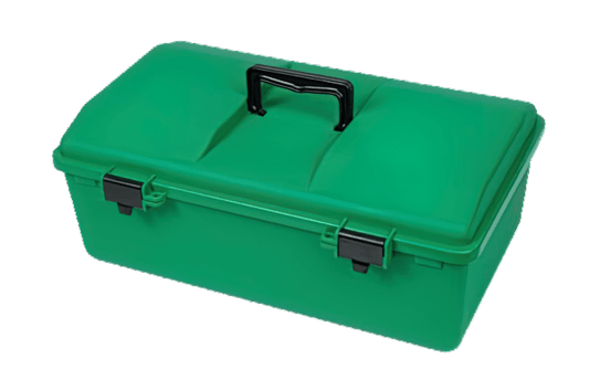 Aero Healthcare Metal Cases Cabinets AEROCASE Green Plastic Tacklebox with 1 Liftout Tray 30 x 46.5 x 18cm