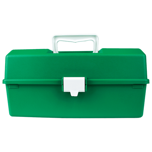 Aero Healthcare Metal Cases Cabinets AEROCASE Green Plastic Tacklebox with 1 Tray 16 x 33 x 19cm