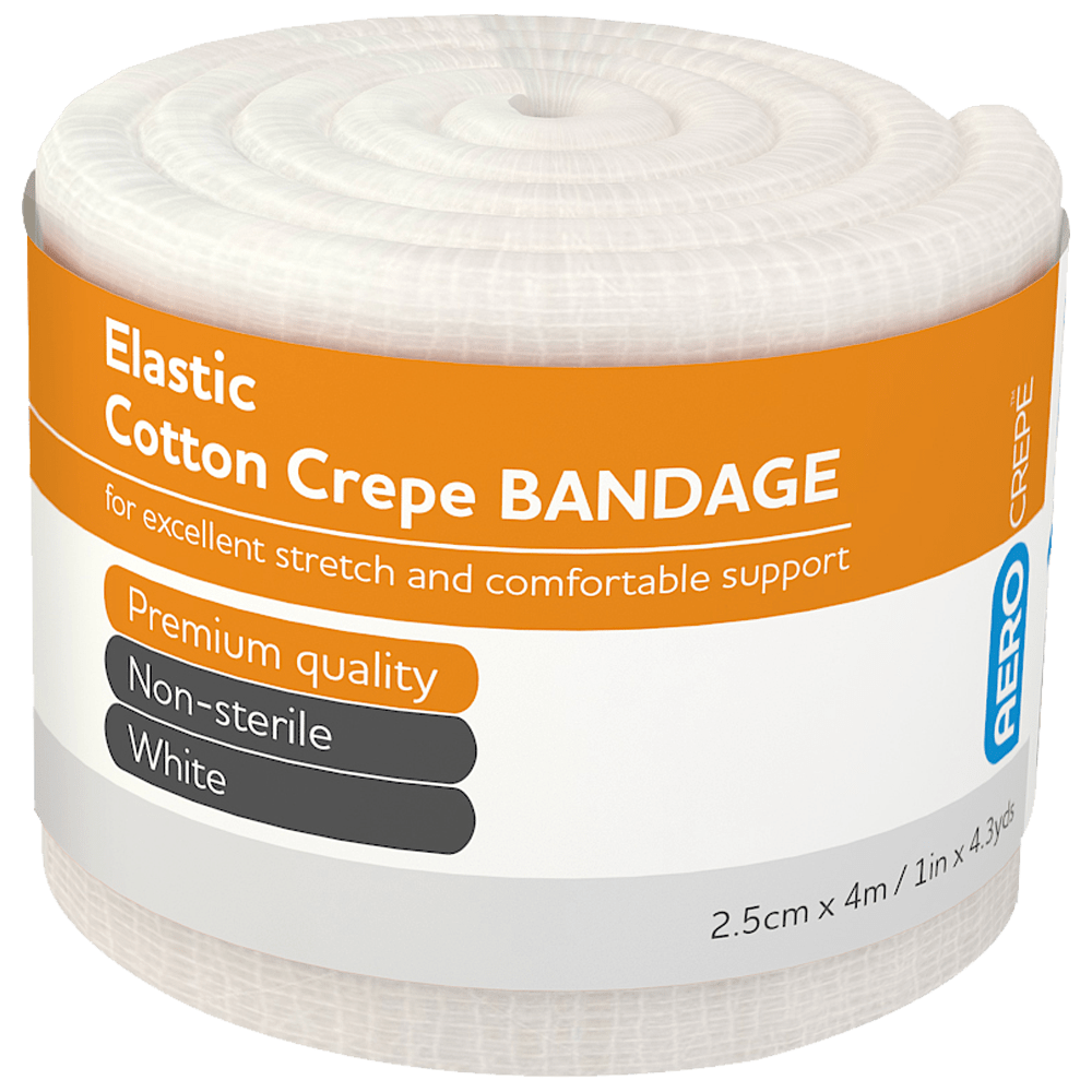 Aero Healthcare Medical Consumables AEROCREPE Elastic Crepe Bandage 2.5cm x 4M Wrap