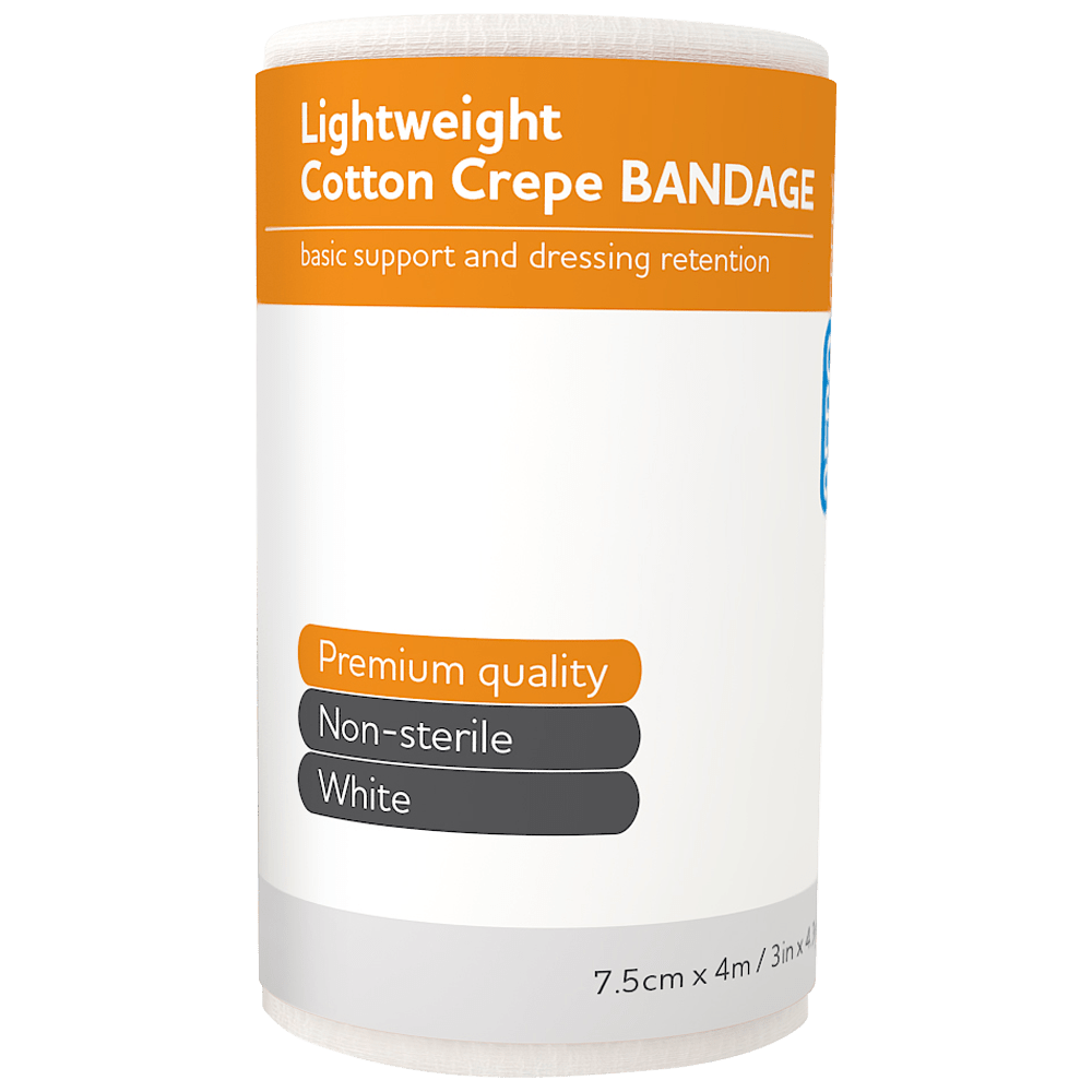 Aero Healthcare Medical Consumables AEROCREPE Light Cotton Crepe Bandage 7.5cm x 4M Wrap