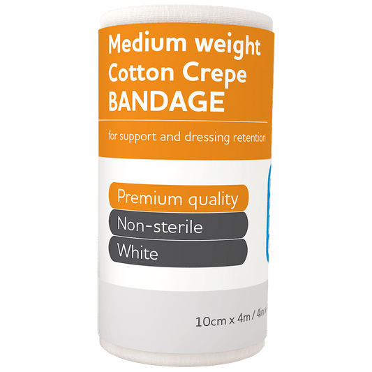 Aero Healthcare Medical Consumables AEROCREPE Medium Cotton Crepe Bandage 10cm x 4M Wrap