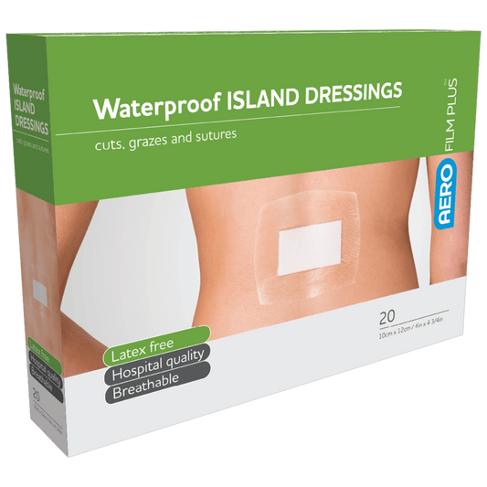 Aero Healthcare Medical Consumables AEROFILM PLUS Waterproof Island Dressing 10 x 12cm