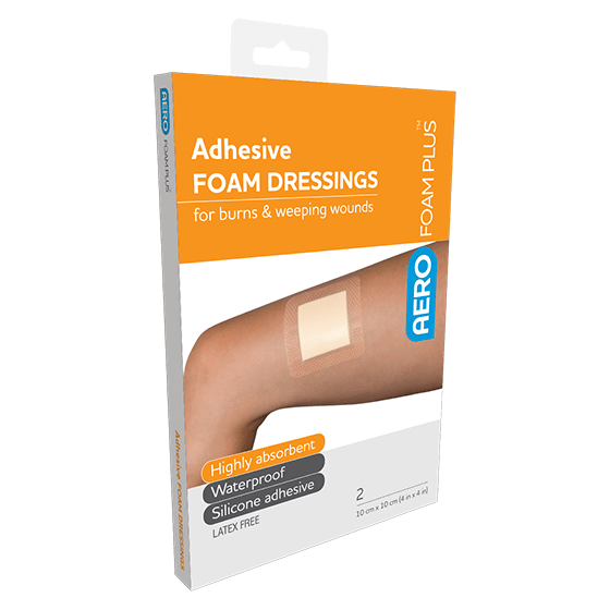Aero Healthcare Wound Dressings AEROFOAM PLUS Adhesive Foam Dressings 10 x 10cm Box/2