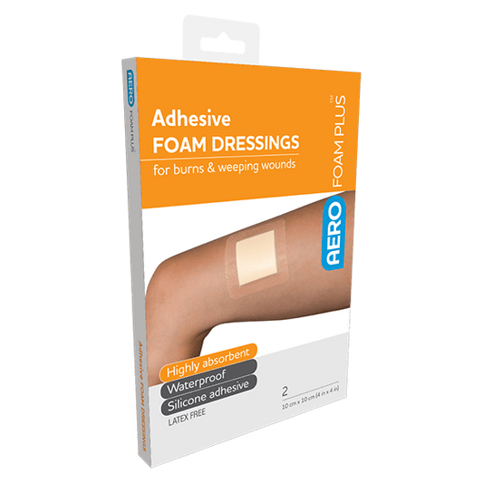 Aero Healthcare Wound Dressings AEROFOAM PLUS Adhesive Foam Dressings 10 x 10cm Box/2