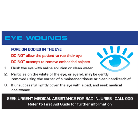 Aero Healthcare Publications AEROGUIDE Eye Wound First Aid Card