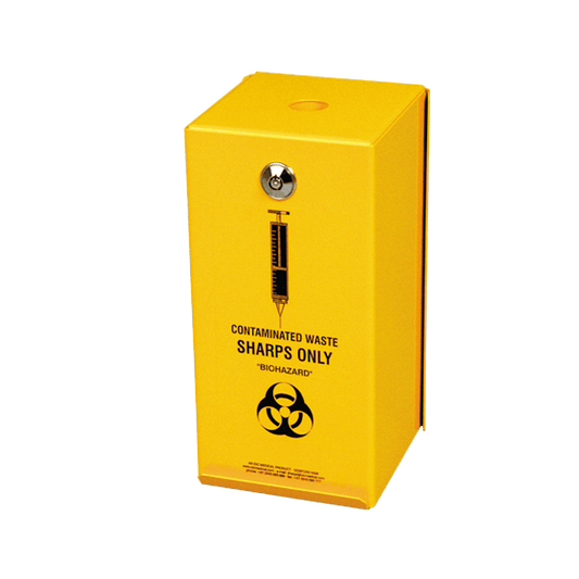 Aero Healthcare Needle Sharps Disposal AEROHAZARD Steel Sharps Disposal Safe 2L (includes 2 x SD2000)