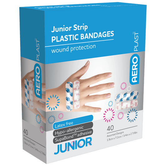Aero Healthcare Plastic Plasters AEROPLAST Plastic Junior Strip 7.2 x 1.9cm