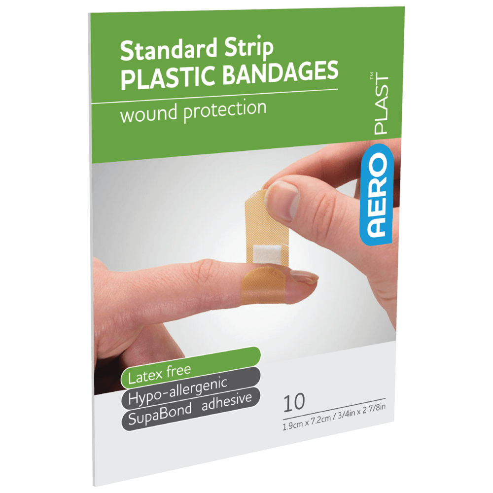 Aero Healthcare Adhesive Plasters AEROPLAST Plastic Standard Strip 7.2 x 1.9cm