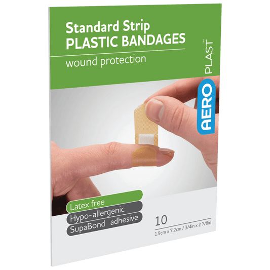 Aero Healthcare Adhesive Plasters AEROPLAST Plastic Standard Strip 7.2 x 1.9cm