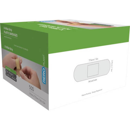 Aero Healthcare Adhesive Plasters AEROPLAST Plastic Standard Strip 7.2 x 1.9cm