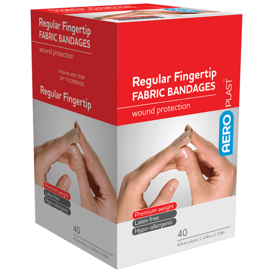 Aero Healthcare Fabric Plasters AEROPLAST Premium Fabric Regular Fingertip Dressings 6 x 4.5cm