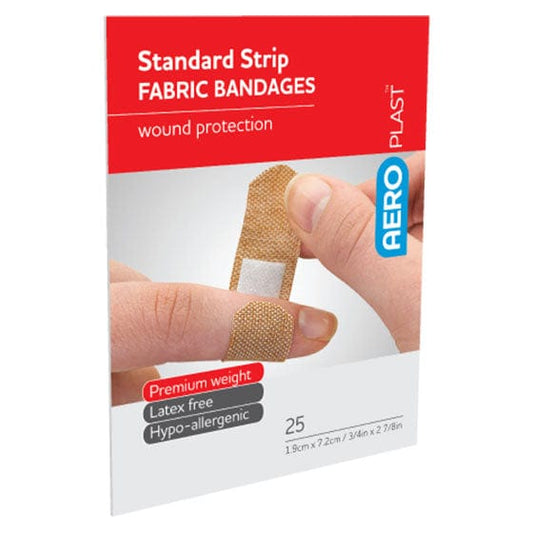 Aero Healthcare Fabric Plasters AEROPLAST Premium Fabric Standard Strip 7.2 x 1.9cm
