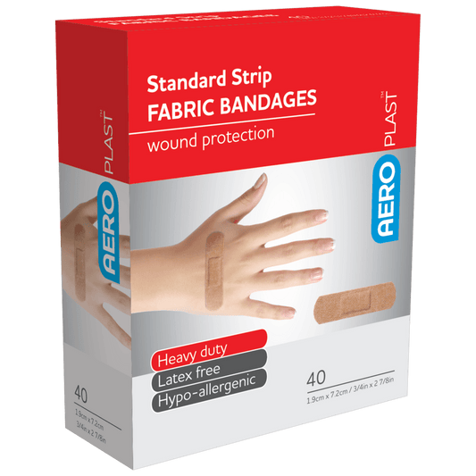 Aero Healthcare Fabric Plasters AEROPLAST Premium Fabric Standard Strip 7.2 x 1.9cm