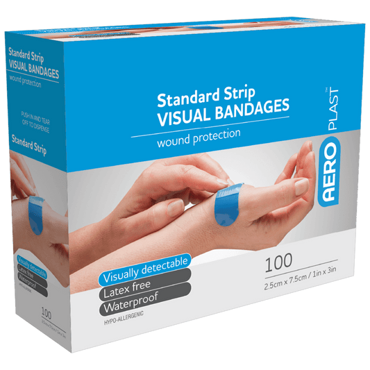 Aero Healthcare Adhesive Plasters AEROPLAST Premium Visual Strip 7.5 x 2.5cm