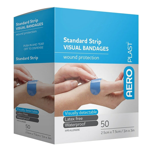 Aero Healthcare Adhesive Plasters AEROPLAST Premium Visual Strip 7.5 x 2.5cm