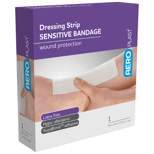 Aero Healthcare Sensitive Plasters AEROPLAST Sensitive Dressing Strip 6cm x 1M