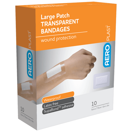 Aero Healthcare Adhesive Bandages AEROPLAST Transparent Large Patch 7.5 x 5cm