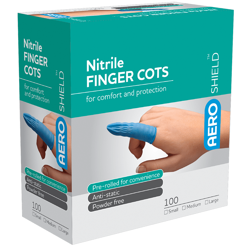 Aero Healthcare Personal Protection AEROSHIELD X-Large Nitrile Finger Cots