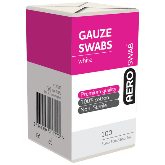 Aero Healthcare Gauzes Swabs AEROSWAB Non-Sterile White Gauze Swab 5 x 5cm (8PLY)
