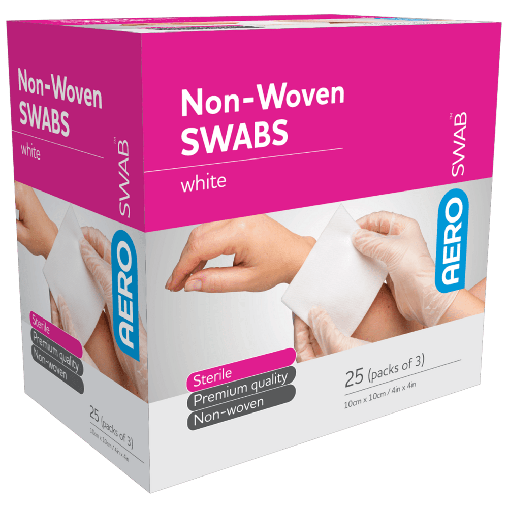 Aero Healthcare Gauzes Swabs AEROSWAB Sterile White Non-Woven Swab 10 x 10cm