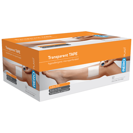 Aero Healthcare Medical Consumables AEROTAPE Transparent Plastic Tape 2.5cm x 5M